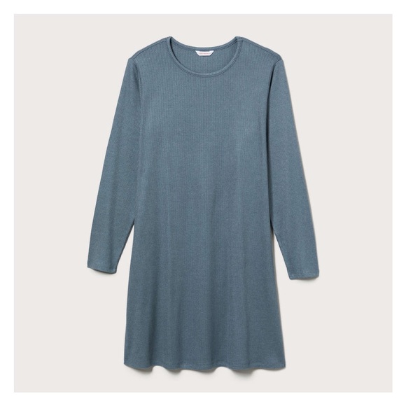 Elegant Blue Long Sleeve Dress - Picture 6 of 8